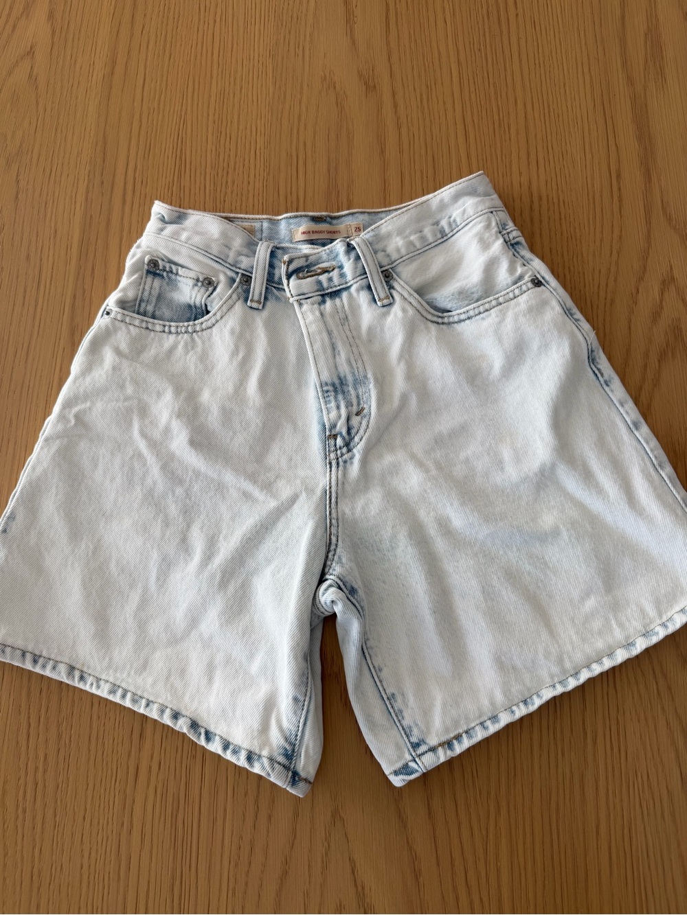 Levi's Light Blue High-Rise Denim Shorts